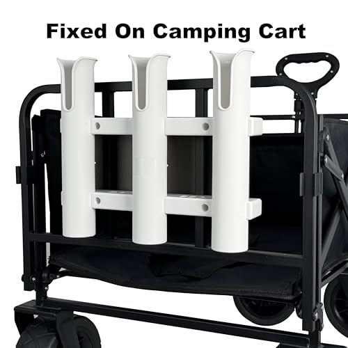 HiUmi Wall Mounted Fishing Rod Holders Tubes Links Fishing Rod Holder Rack Rests (3-Pole-White) - color: 3-pole-white
