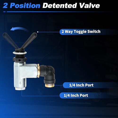 BA14500 Air Toggle Switch, 1/4" Pneumatic Control Valve for Peterbilt Truck Air Control Systems, for Industrial Pneumatic Control Applications