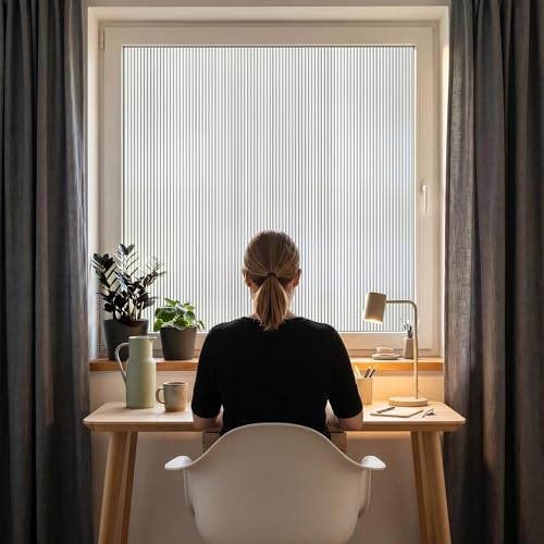 Reeded Glass Window Privacy Film, Static Cling, 23.6"x78.74" - color: Reeded, size: 23.62"x78.7"