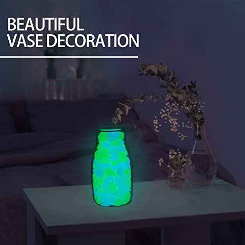 900pcs Glow in The Dark Rocks Outdoor Decorations Stones Small Luminous Pebbles Indoor/Outdoor Decor for Garden Fish Tank Aquarium Planter Walkway - Green & Blue - color: Blue & Green