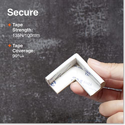 Roving Cove Slimfit Corner Edge Protector for Baby Proofing (Small 18ft Edge 8 Corners), Furniture Safety Bumper Guard, Soft NBR Rubber Foam, 3M Adhesive, Oyster White (Off White) - color: Oyster White, size: Small 18 feet