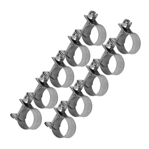 10pcs Stainless Steel Hose Clamps – Adjustable 6-20mm Fuel Line Pipe Clips for Air, Water, Silicone & Fuel Hoses (13-15Mm) - size: 13-15Mm
