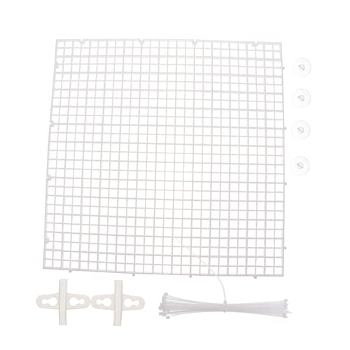 1set Aquarium Isolation Panel Fish Tank Divider Grid Clips and Cable Ties for Fish Separation and Breeding