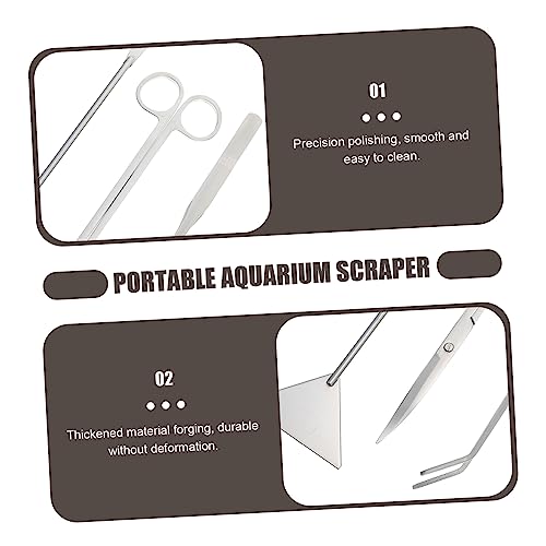Garneck 1set Aquarium Scissor Multi-Function Aquarium Shovel Scraper for Easy Maintenance of Freshwater and Tanks for Water Plants and Gravel Cleaning