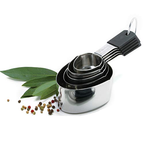 Norpro Grip-Ez Stainless Steel Measuring Cups, 5-Piece, Silver
