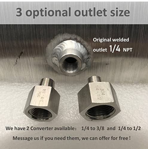 JSD 9.75 Gallons 12" x 20" Aluminum Spun Round Gas Tank Fuel Cell Tank End Fill 3/8" NPT Outlet-Off-road,go kart - size: 12" x 20"