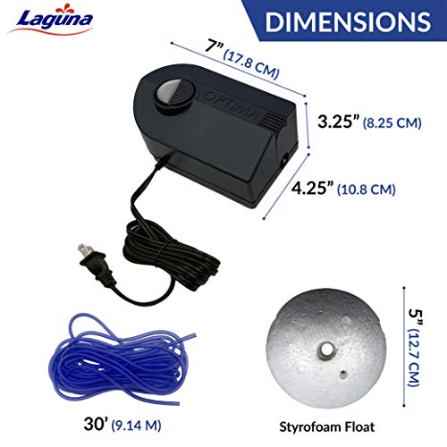 Laguna Aeration Kit for Ponds – Year-Round Water Aeration System – Improves Oxygen Exchange & Prevents Freezing – Includes Pump, 30 ft Airline Tubing, Air Stone & Float – For All Pond Sizes