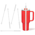 Cleaning Brushes for Reusable Drinking Straws, Set of 5, Long Wire Handle, Bottle and Straw Cleaner for Stanley Mug, Sippy Cup, Water Bottle and Tubes, Reusable and Flexible - color: white0001