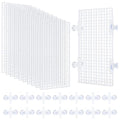 BENECREAT 12 Pcs Plastic Fish Tank Divider with 24 Suction Cups, 11.7x5.9 Inch Aquarium Isolation Grid Board for Separating Different Fish, White - color: White