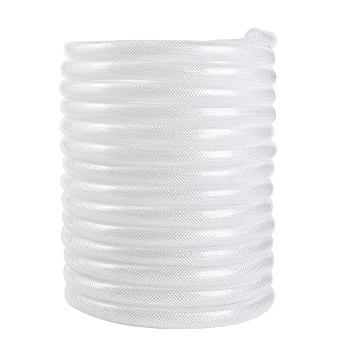 5/16’’ ID × 17/32’’ OD - 50 ft Clear Braided Hose Plastic Vinyl Tubing, High Pressure Flexible Reinforced PVC Tube for Transfer Water Air Oil, BPA Free & Non-Toxic - size: 5/16" I.D., style: 50 FT