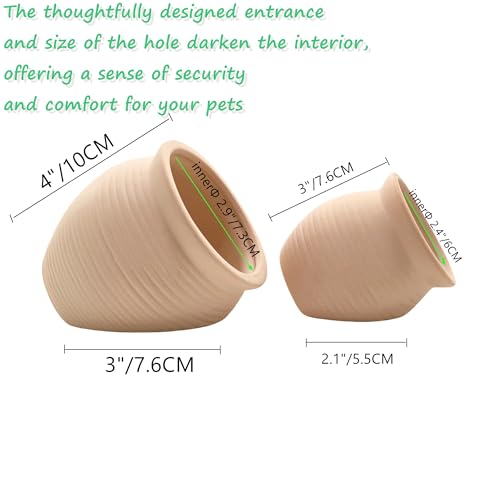 M2cbridge Pottery Ceramic Jar Natural Clay Vase for Cichlid Small Fish Shrimp to Play Hide Breed Habitat (Creamy Clay, 2pcs) - color: Creamy Clay, 2pcs