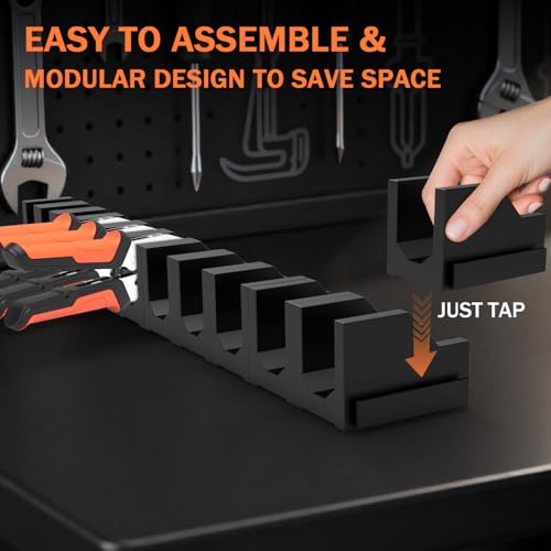 Magnetic Plier Organizer - Expandable Multiple Spacing Modular Tool Box Organizers, Tool Drawer Organizer, Tool Storage, Plier Rack - 12 Holders