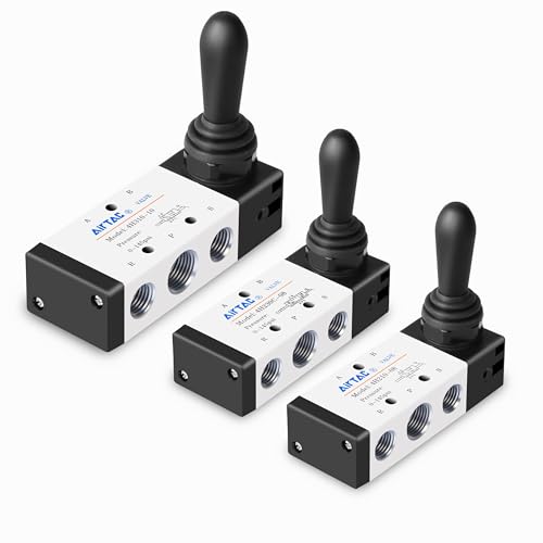 1/4"NPT 5 Way 2 Position AirTAC 4H210-08 Air Hand Lever Operated Valve, Pneumatic Solenoid Valve, Manual Control Air Solenoid Valve - size: 1/4"NPT, style: 5 Way 2 Position