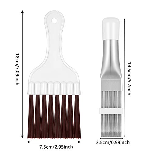Boao Air Conditioner Condenser Fin Comb, Fin Cleaning Brush Air Conditioner Coil Cleaner Refrigerator Coil Cleaning Whisk Brush Evaporator Radiator Repair Tool(2 Pieces)