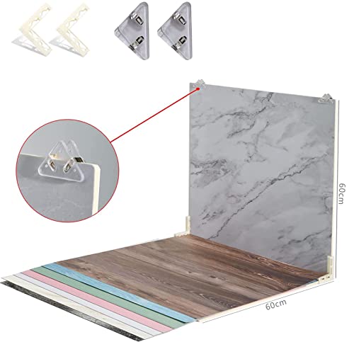 Large 24x24in Photo Backdrop Board: 9PCS 18Patterns Product Photography Backdrops for Food Jewelry, Background Table Top Small Shooting Kit - color: Blue Pink Black