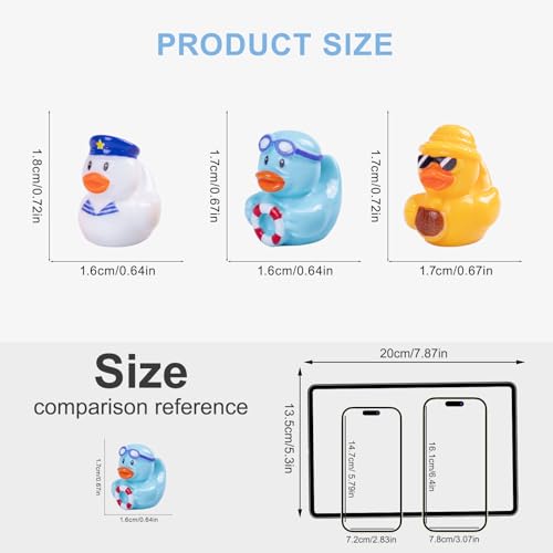 60PCS Mini Ocean Resin Duck Tiny Sea Duck Figurines Marine Miniature Plastic Animals Aquarium Ornaments Decorations for DIY Fish Tank Potted Micro Fairy Garden Dollhouse（6 Styles） - style: The Sea Duck 60PC