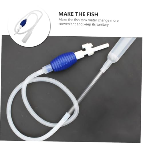 KESYOO Aquarium Water Changer and Gravel Manual Siphon Pump Fish Tank Tool Medium Size White for Fish Tank Maintenance and Water Replacement