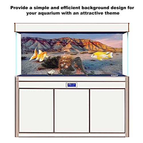 3D PVC Aquarium Background | Mountain Desert Pattern Fish Tank Decoration | Easy - to - Apply Water - Proof Poster for Underwater Scaping/Bedroom Wall Art | 16.5 x 11.8 Inches (61 * 41CM) - size: 61*41CM