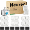 Neareal Cat Water Fountain Replacement Filters & Pre-Filter Sponges Compatible with 74oz/2.2L Stainless Steel Pet Fountain (6 Filters & 6 Sponges)