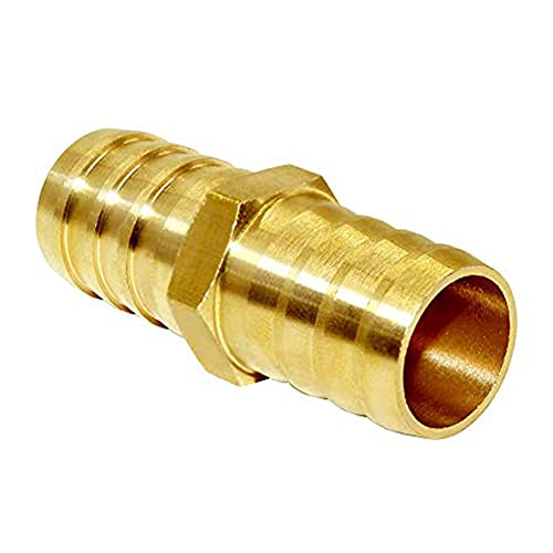Joywayus Hose Barb 3/4" Hose ID,Hex Brass Fitting Intersection/Split Brass Water/Fuel/Air with 6 Stainless Steel Clamps(Pack of 3) - size: 0.75 Inch, style: 3PCS