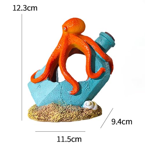 Generic Aquarium Landscaping Octopus Decoration, Fish Tank Decor Ornament, Realistic Octopus Resin Crafted for Shrimp Crab to Rest/Breed/Hiding Caves Hideout (Blue)