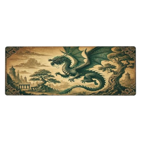 Dragon Mouse Pad XL Large Mousepad Non Slip Rubber Base Desk Mat for Laptop Computer Gaming 31.5" X 12" - color: Dragon
