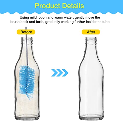 Patelai 6 Pieces Aquarium Filter Brush Set Include Double-Ended Hose Brush and Straw Nylon Stainless Steel Flexible Spring Assorted Sizes Long Tube Cleaning for Fish Tank Home Kitchen