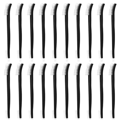 cobee 20Pcs Double-Ended Cleaning Brushes, Plastic Small Cleaning Brush Stiff Bristles Crevice Brushes All Purpose Detailing Brush for Bathroom Kitchen Home Small Space