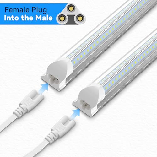 SHOPLED (4-Pack 6FT T5 T8 LED Shop Light Connecting Wire, Dual-Ended Linkable Cable Cords for LED Tube Light Fixture, Ceiling Lamp - style: 6FT Connecting Wire