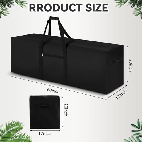 60 x 17 x 20 Inch, 332 L Extra Large Duffle Bag Camping Tent Storage Bag Heavy Duty Waterproof Sports Equipment Carrying Case for Tent Pole Travel Canopy Hammock Tripod Fishing Outdoor Moving - color: Black, size: 60 x 17 x 20 Inch, 332 L