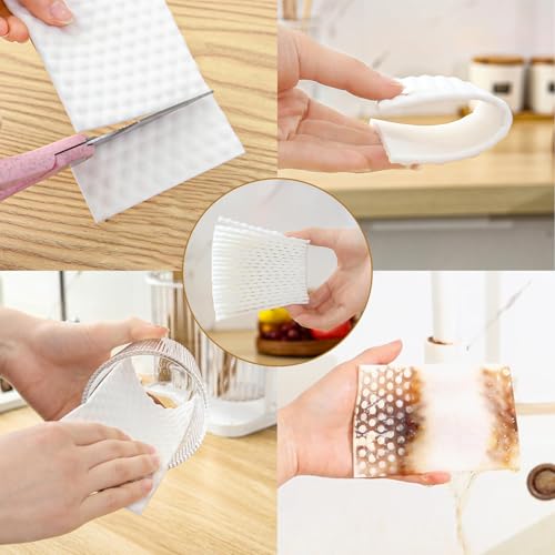 Magic Sponge Eraser Sheets, 52Pcs All-Purpose White Melamine Sponge Convex Point Disposable Magic Cleaning Wipes for Furniture Kitchenware, Hard-to-Reach Places, Shoe - size: 52Pcs