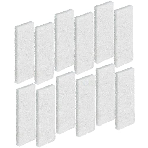 Universal Canister Filter Pads, White Foam Sponges for Aquariums, Pre-Filter for Air Purifier, 12 Pieces per Pack