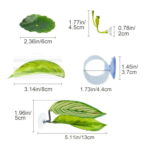 5PCS Betta Hammock & Fish Toys Set, Soft Aquarium Decor Plastic Plants that Won’t Damage Fishtail, Acrylic Tube Tunnel for Betta Fish Tank Decorations, Aquarium Hideout with Spare Suction Cups