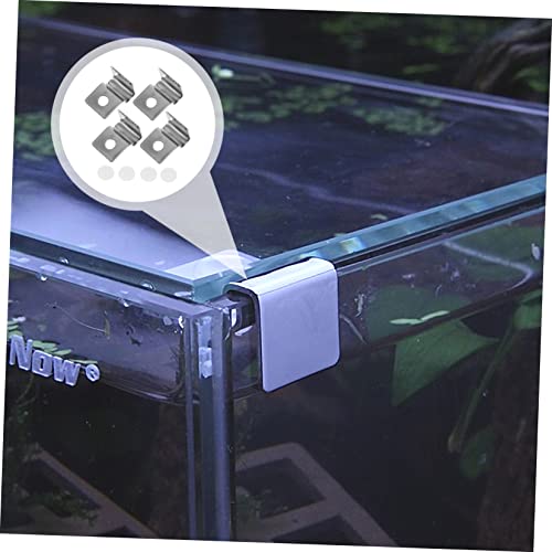 POPETPOP Fish Tank Accessories 4Pcs Fish Tank Glass Aquarium Cover Clip Support Holder Stainless Steel - Slip Aquarium Accessories Universal Lid Clips 0. 6cm Rimless Aquarium - size: 2.1x0.6cm