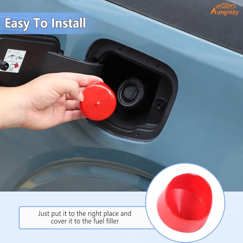 Aunginsy Capless Gas Cap Dirt, Water & Dust Cover Capless Gas Cap Fuel Filler Cover Compatible with Ford Maverick 2022-2024 Cap & Shield Capless Gas Cap Fuel Filler Nozzle Cover Protection Accessories - color: Red