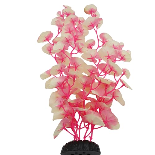 16 Inch Aquarium Fish Tank Plant Betta Fish Tank Decor,2 Pack Silk Aquarium Plants for Aquarium Decoration (White-Pink) - size: White-Pink
