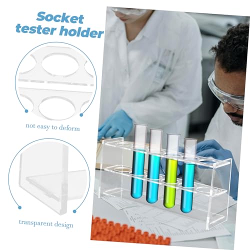 Veemoon 6holes Test Tube Rack Acrylic Organizer for Test Tubes Lab Storage Lightweight and Compact Design for Easy Carrying and Organization