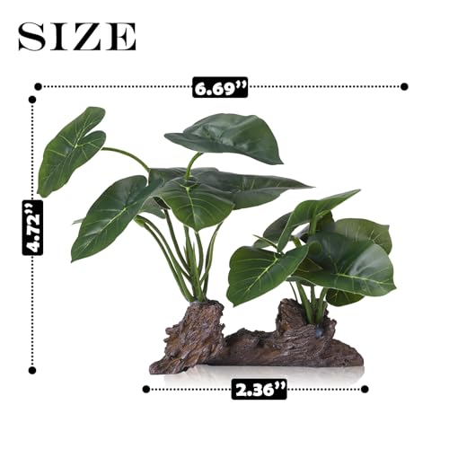 Betta Fish Tank Accessories Artificial Aquarium Ornaments Reptiles Silk Leaf Plants Decoration Driftwood Cave Deco