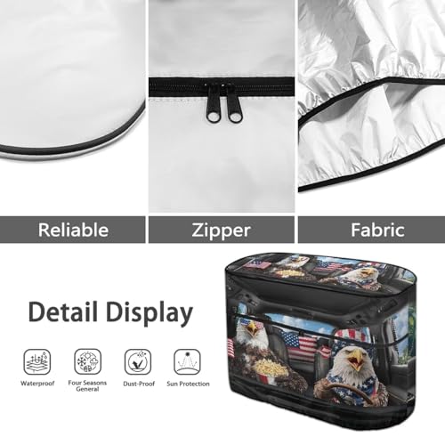 American Funny Eagle Travel Trailer Propane Tank Cover Tanks Dust-Proof Sun Protection Fit for Gas Dual 20lb Weather Resistant Cylinder Cover - color: American Funny Eagle, size: S(20LB)