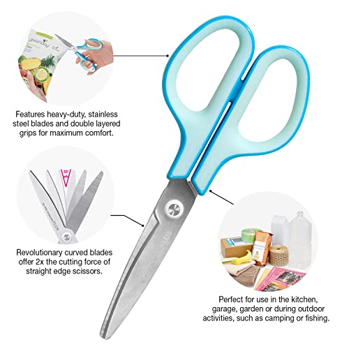 Plus Fit Cut Curve Scissors, Small, Blue