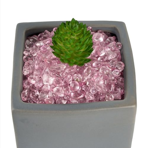 Glass Stones, 1Lb/460g Irregular Sea Glass Dercorative Rocks Non-Toxic Artificial Crystal Pebbles for Aquarium Decoration/Vase Filler/Table Scatter/Handcraft/Jewelry Making/Gems Display, Pink - color: Pink