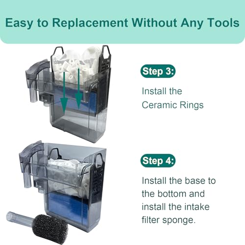 20 Pack Filter Media Kit Compatible with Fluval AquaClear AC20 Power Filter (5-20 Gallon), Includes 4 Foam Filters, 4 Carbon Sponge Filters, 4 Pack Ceramic Rings and 4 Intake Strainer Sponges - size: AC20 Series