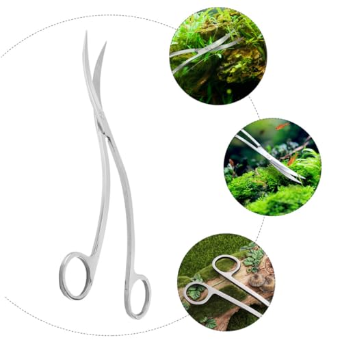 Stainless Steel Wave Scissors for Aquarium Ergonomic Fish Tank Plant Trimming Tool Rustproof Scissor for Aquatic Plants Care and Maintenance