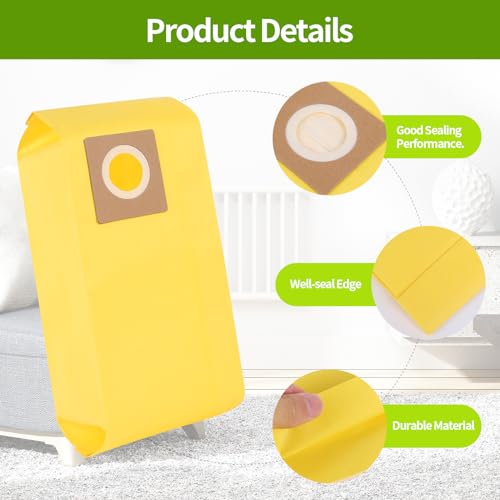 15 Packs AH10243 Disposable Vacuum Bag Replacement for Hoover Commercial CU2 Vacuum Cleaner CH54013 CH54015 CH54113 CH54115 Replace Part AH10243, Yellow - color: Yellow