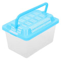 Kisangel Handheld Transparent Pet Storage Box Portable Small Turtle Feeding Aquarium Reptile Travel Carrier for Goldfish Tortoise Hamsters Lightweight Versatile Container for