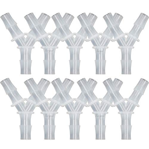 plastic 7/16" Y shape 3 way barbed connector for air hose, water pipe pp polypropylene barb fitting. (Pack of 10 pcs) - style: 10pcs, 7/16" O.D.
