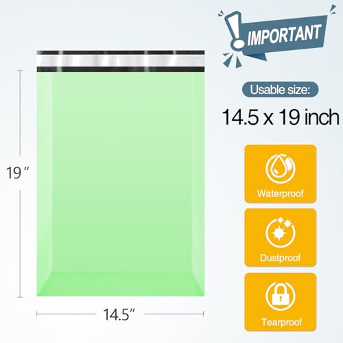 Famagic Poly Mailers 14.5x19 Inch 100pcs Shipping Bags Mint Green Shipping Envelopes Self Seal Mailers Bags Waterproof and Tear-Proof Packaging Bags - color: Mint Green, size: 14.5x19