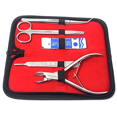 A2ZScilab - Basic Coral Propagation FRAGGING KIT, 14 Pcs Tools for Hard Soft Freshwater Reef, Stainless Steel - Coral Cutter+Knife,Scissors and Tongs for Aquatic Plants,Coral Fragmenting Trim Cleaning