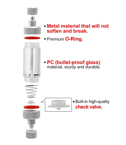 Aquarium CO2 Bubble Counter with Built-in Check Valve for CO2 Generator Regulator, Double-Head - color: double-head
