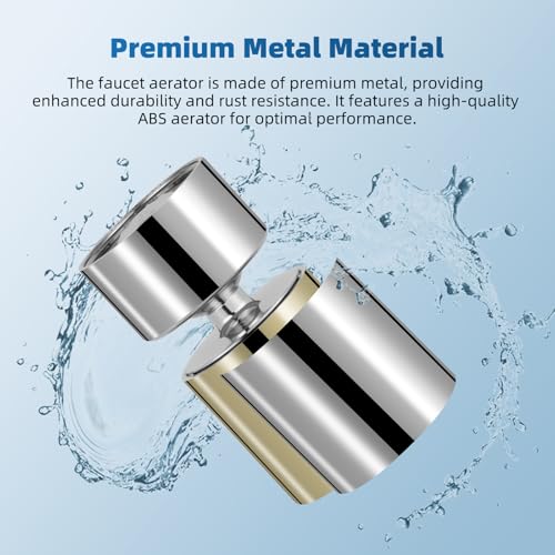 Hibbent Metal Faucet Aerator, 360-Degree Swivel Metal Kitchen Sink Aerator, Dual-function Sink Sprayer Attachment, Faucet Replacement Part 55/64'' Female Thread, Silver - color: Silver, style: Classic 360 Degree Faucet Aerator